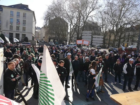 Influenza : 300 éleveurs manifestent à Nantes pour accélérer les indemnisations 
